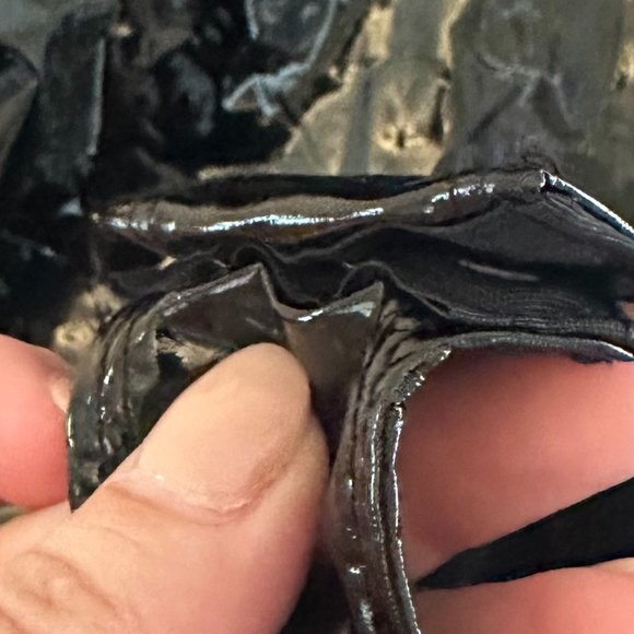 NWT WDIRARA Women's Deep V-Neck Halter-Top PU Leather Skinny Bodysuit Size S - Picture 15 of 16